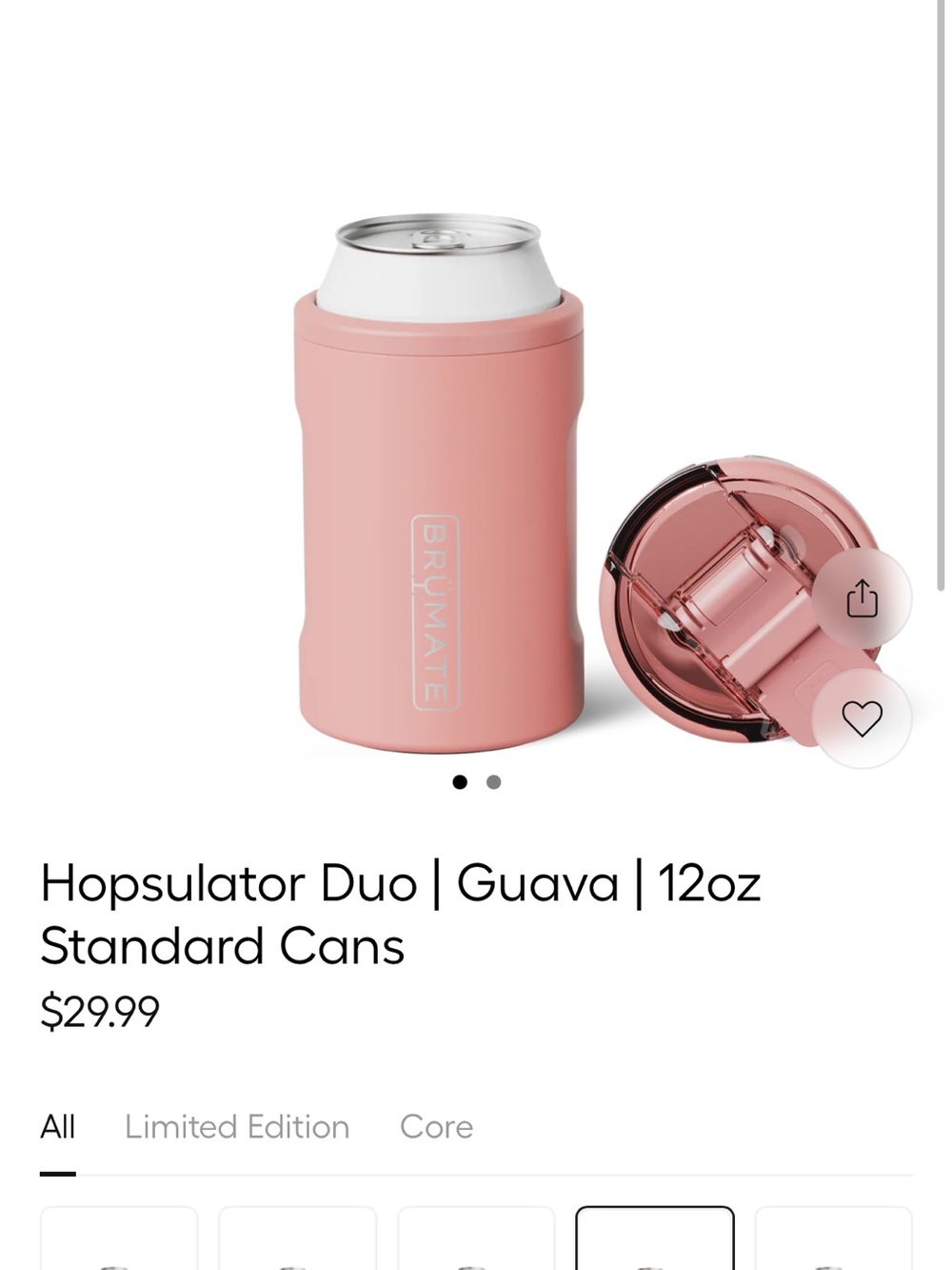 Brumate Hopsulator Duo Can Cooler - Guava Pink